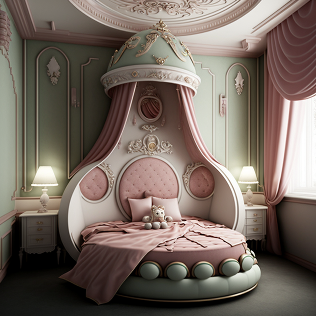 a generated image of a princess themed kids room